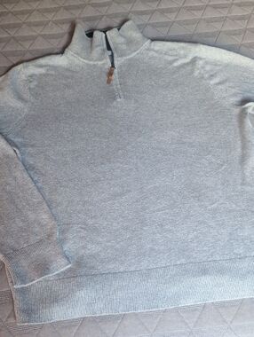 J. Crew 100% Cotton Men’s Size Large Gray Quarter Zip Pullover GUC